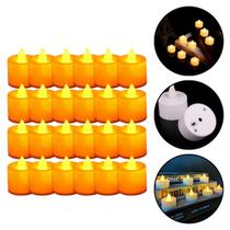Kit 24 Velas De Led Eletrônica Decorativa Amarela + Bateria