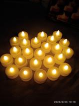 Kit 24 Velas Eletrônicas Decorativas em LED Branco Quente Baterias Inclusas 3v