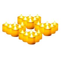 Kit 24 Velas LEDs Brancas Decorativas Luz Amarela