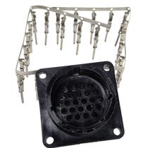 Kit 24 Vias Conector Painel Com Aba Circular Macho (3195)