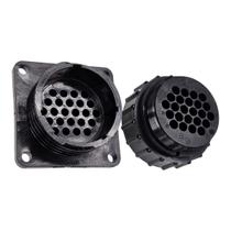 Kit 24 Vias Conector Painel Com Aba Circular Macho/ Fêmea Kit 24 Vias Conector Painel Com Aba Circular Macho/ Fêmea