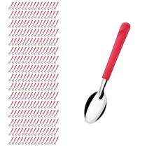 Kit 240 Colheres de Sopa Vermelho Luna Aço Inox e Plástico