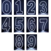 Kit 2,4,6 Números Led 50x25cm Para Mesa de Bolo 0 a 9 Branco Quente ou Frio Decoração Festa -