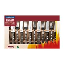 Kit 24Pcs Para Churrasco Jumbo Tramontina Polywood Castanho
