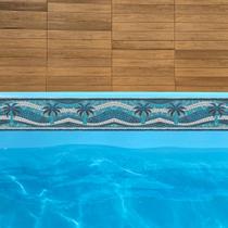 Kit 24und Faixas Piscina Brilho Proteção Borda 100cm X 10cm verde
