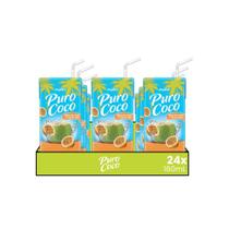 Kit 24x Água de Coco Sabor Maracujá Puro Coco 180ml