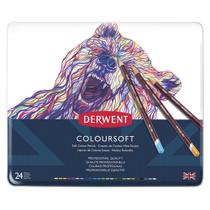 Kit 24x Lápis Permanente Profissional Derwent Coloursoft