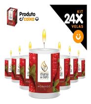 Kit 24x Vela Aromática Vela Perfumada 60g Morango Strawberry Decoração Casa
