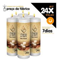 Kit 24x Vela De 7 Dias Atacado 250g Velas Na Cor Branca