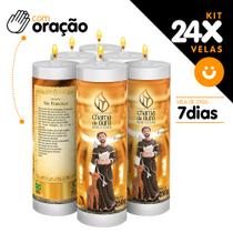 Kit 24x Vela De 7 Dias Velas C/ Imagem Oração Várias Opcoes Kit 24x Vela De 7 Dias Velas C/ Imagem Oração Várias Opcoes