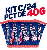 Kit 24x40g Bala 7belo Pastilha Goma Mastigável Macia Crocante Doce