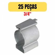 Kit 25 Abracadeira Tipo D Com Cunha Aco Carbono 3/4 Polegada