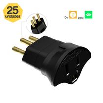 Kit 25 Adaptadores para Tomada Novo Padrão 2P+T 10A