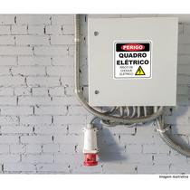 Kit 25 Adesivos De Sinalização Quadro Elétrico 15cmx15cm