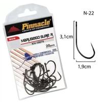 Kit 25 Anzol Maruseigo com Fisga Pinnacle Ring N-22 Afiado