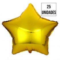 Kit 25 Balão Estrela Dourada