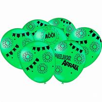 Kit 25 Balões Festa Junina Tradicional São João Verde Bexiga Melhor Arraiá 9 Polegadas Latex Premium Kit 25 Balões Festa Junina Tradicional São João Verde Bexiga Melhor Arraiá 9 Polegadas Latex Premium