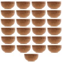 Kit 25 Bowls Molheira Redonda de Bambu 8x4cm Petisqueira Pequena Lyor Potinho Kit 25 Bowls Molheira Redonda de Bambu 8x4cm Petisqueira Pequena Lyor Potinho