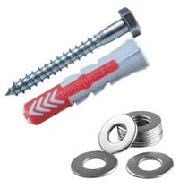 Kit 25 Bucha Duopower 10+parafuso Sextavado 1/4x65 E Arruela