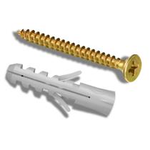 Kit 25 Buchas Fischer 8 s e Parafusos 5,0x60 Cabeça Chata