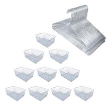 Kit 25 Cabide Adulto Acrílico 10 Cestos Transparente16x12x6 Kit 25 Cabide Adulto Acrílico 10 Cestos Transparente16x12x6