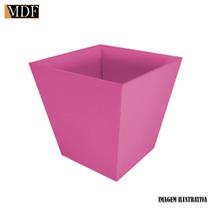 Kit 25 Cachepot Liso Borda Reta 13,5x13,5 Mdf Madeira Pintado