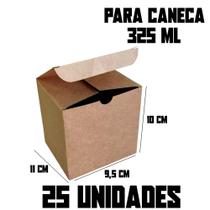 Kit 25 Caixinhas Kraft Para Caneca / Xícara 325ml 9cm x 11cm x 10cm Pré Montadas