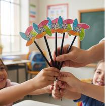 Kit 25 Cards Com Lápis Especial Personalizado Volta As Aulas Mimo Para Alunos e Professores