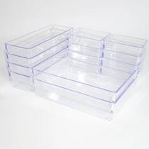 Kit 25 Cestos Organizadores Acrilico para Geladeira Armarios Porta Maquiagem Multiuso Modular Kit 25 Cestos Organizadores Acrilico para Geladeira Armarios Porta Maquiagem Multiuso Modular