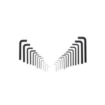 Kit 25 Chave Hexagonais Allen Aço Carbono Corneta Ferramenta