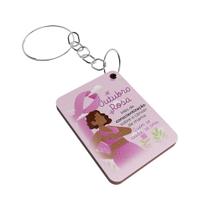 Kit 25 Chaveiros MDF Outubro Rosa Conscientização Câncer de Mama