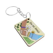 Kit 25 Chaveiros MDF Personalizados: Celebre o Dia do Amigo com Mensagens e Desenhos