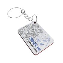 Kit 25 Chaveiros para Lembrancinha do Dia dos Pais MDF Branco