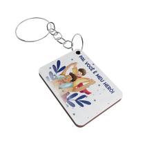 Kit 25 Chaveiros para Lembrancinha do Dia dos Pais MDF Branco - R9 Decor