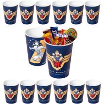 Kit 25 Copos 320ml Mulher Maravilha para Festa de Aniversário