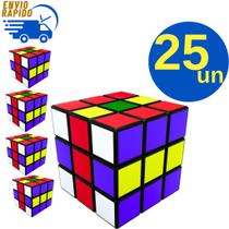 Kit 25 Cubo Mágico 6,5 cm Brinquedo Inteligente Diversão Desenvolvimento Crianças Adultos Presente N