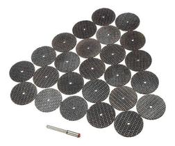 Kit 25 Disco Corte Reforçado + 1 Haste Micro Retifica