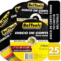 Kit 25 Disco de Corte Ferro 7x1/8x7/8 Beltools