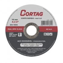 Kit 25 Discos de Corte Aço Inox Cortag 115 mm Corte Rápido - CORTAG II