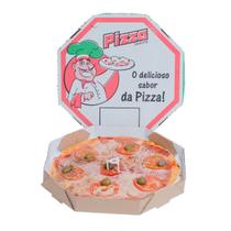 Kit 25 Embalagens Oitavadas Timbradas Pizza Nº 30, 35 e 40