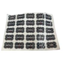 Kit 25 Etiquetas Adesivas Pretas Para Potes De Tempero E Grãos Kit 25 Etiquetas Adesivas Pretas Para Potes De Tempero E Grãos