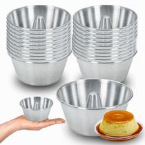 Kit 25 Forma de Bolo e Pudim Mini com Cone Alumínio Polido 12 cm Kit 25 Forma de Bolo e Pudim Mini com Cone Alumínio Polido 12 cm
