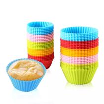 Kit 25 Formas Silicone Mini Cupcake Bolo Muffin Assadeira