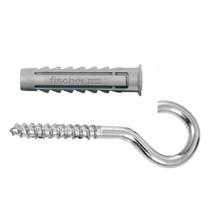 Kit 25 Ganchos 3,3x53mm Zincados e Bucha Fischer SX 6 Kit 25 Ganchos 3,3x53mm Zincados e Bucha Fischer SX 6