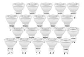 Kit 25 Lâmpada Led Dicroica Mr16 Gu10 7w 2700k Luz Quente Bivolt
