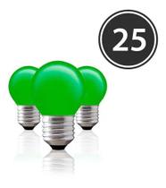 Kit 25 Lâmpadas Bolinha Bg-45 Verde E-27 15w 220v