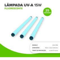 Kit 25 Lâmpadas Uv 15w Armadilha Luminosa Pega Mata Mosquito