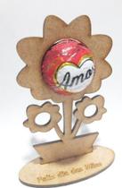 Kit 25 Lembranças Porta Bombom Dia Das Mães Mdf Cru - Flor Margarida