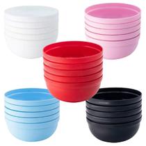 Kit 25 Mini Bowl Tigela Cumbuca 5 Cores Pote 340 ml Colorido