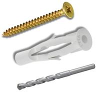 Kit 25 Parafuso Chipboard 5,0x60 Ciser + 25 Bucha 8 Fu + 1 Broca 8mm Kit 25 Parafuso Chipboard 5,0x60 Ciser + 25 Bucha 8 Fu + 1 Broca 8mm
